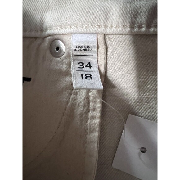 Ann Taylor Loft Sz 18/34 Cut-off Shorts Cream Denim Frayed Bottom Stretch NWT - Picture 12 of 13